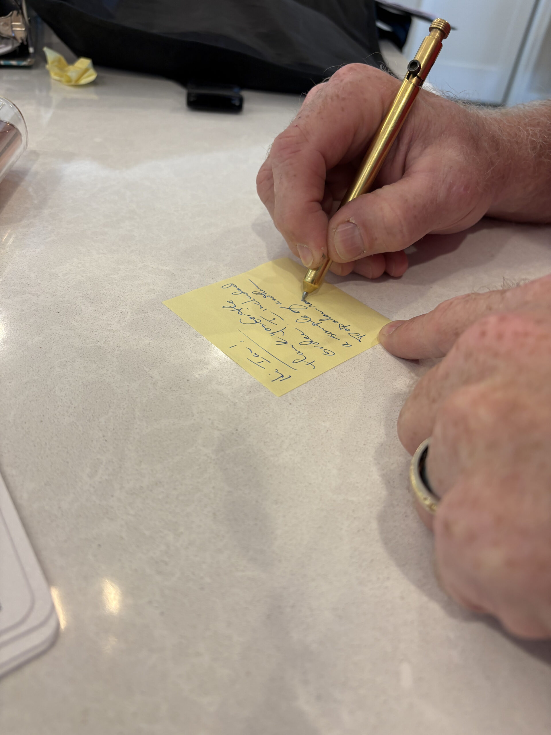 Handwritten customer note